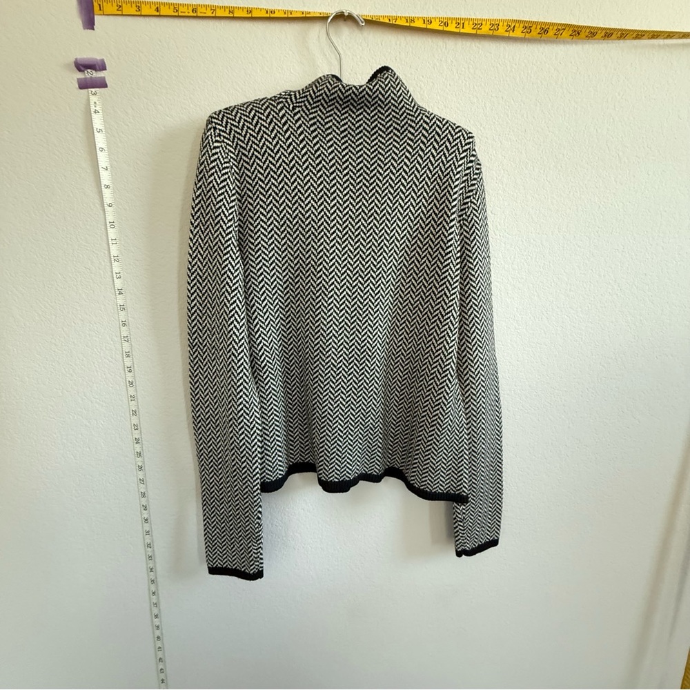 Ralph Lauren‎ Black and White Chevron Turtleneck Sweater XL - Picture 9 of 12